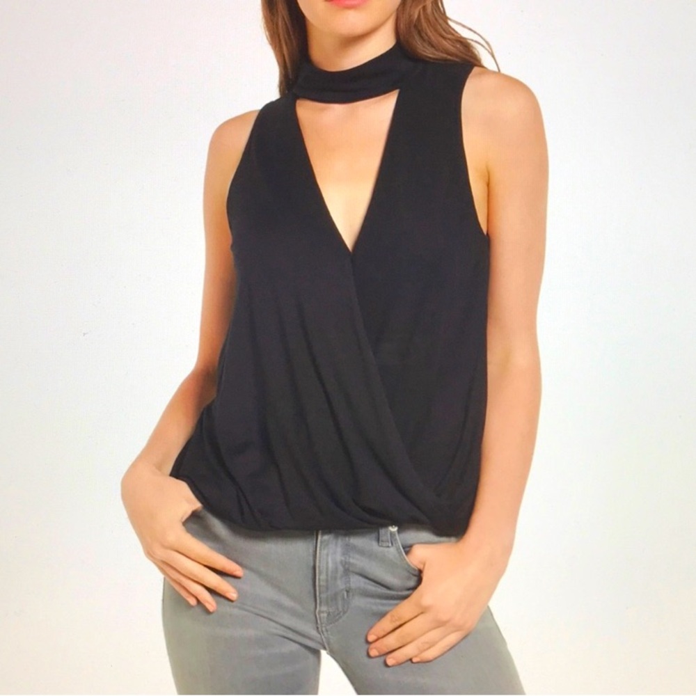 Ella Moss Bella Black Choker Tank Top Sz. L EUC